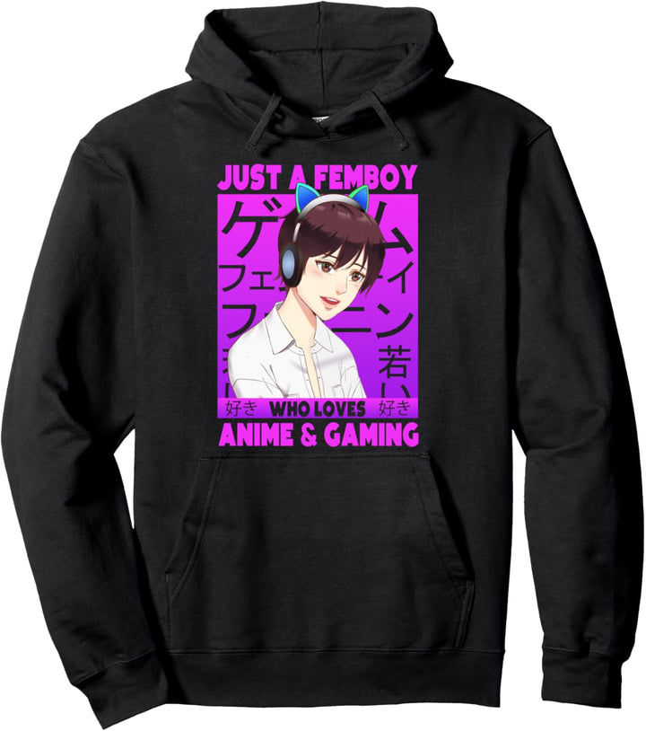 Cooles süsses Femboy Anime & Gaming Design Pullover Hoodie