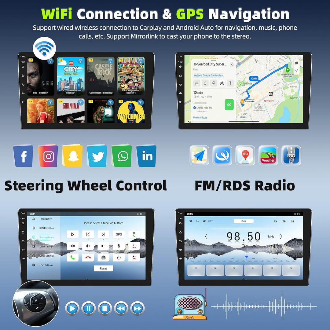 8 Core Qualcomm Android 15 4+64G Autoradio für Volkswagen Sharan 2012-2018, 9 "Touchscreen Radio mit