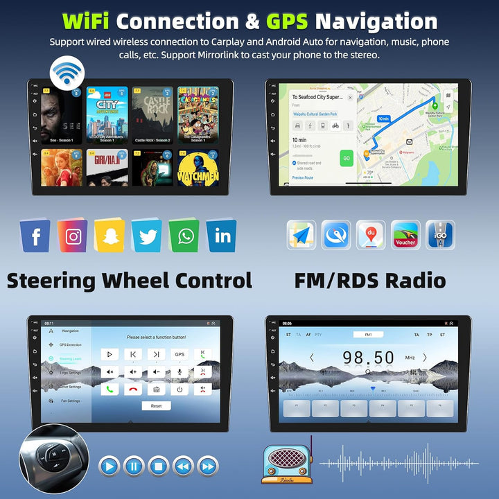 8 Core Qualcomm Android 15 4+64G Autoradio für Volkswagen Sharan 2012-2018, 9 "Touchscreen Radio mit