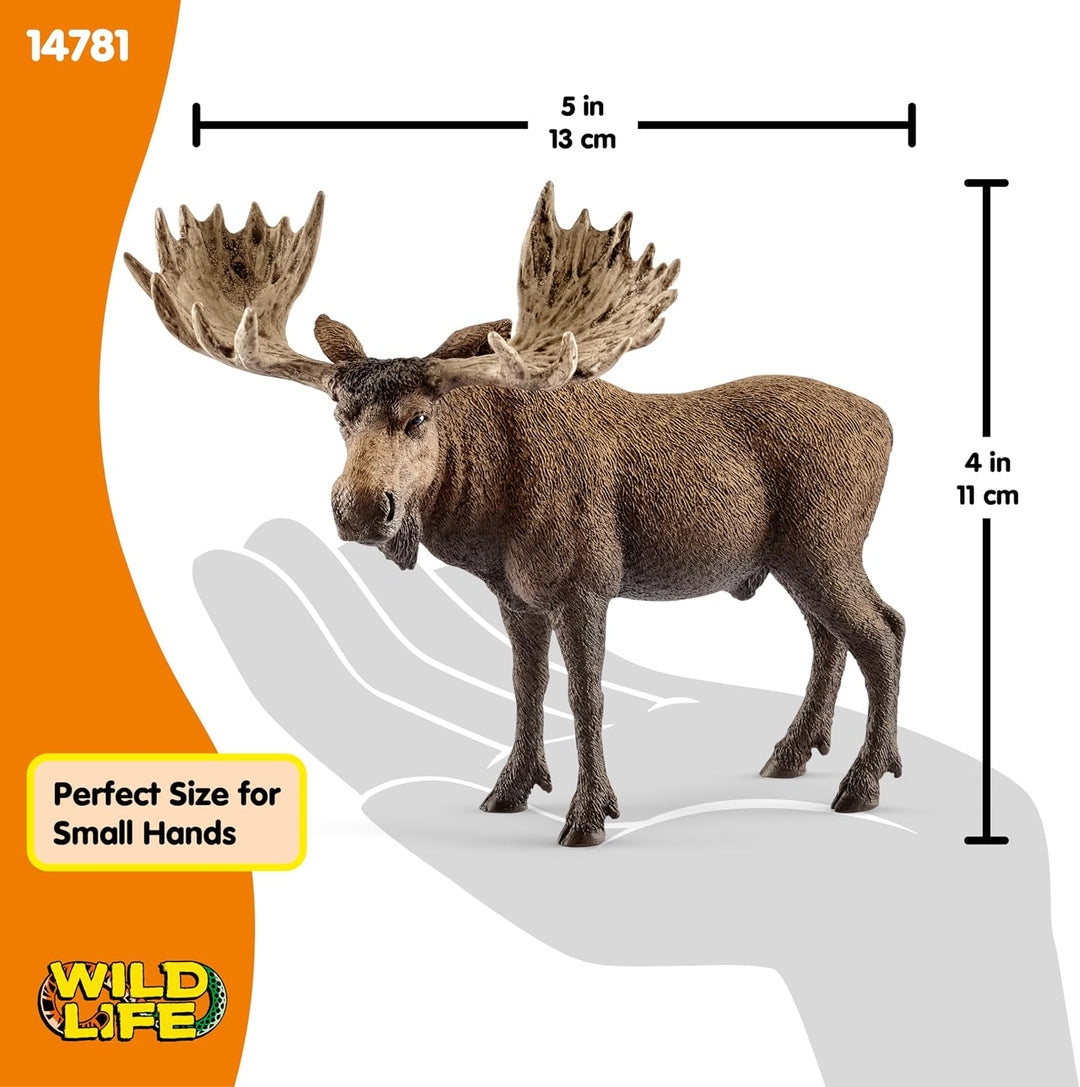 SCHLEICH 14781 Elch Bulle, für Kinder ab 3+ Jahren, WILD Life - Spielfigur alte Version, alte Versio