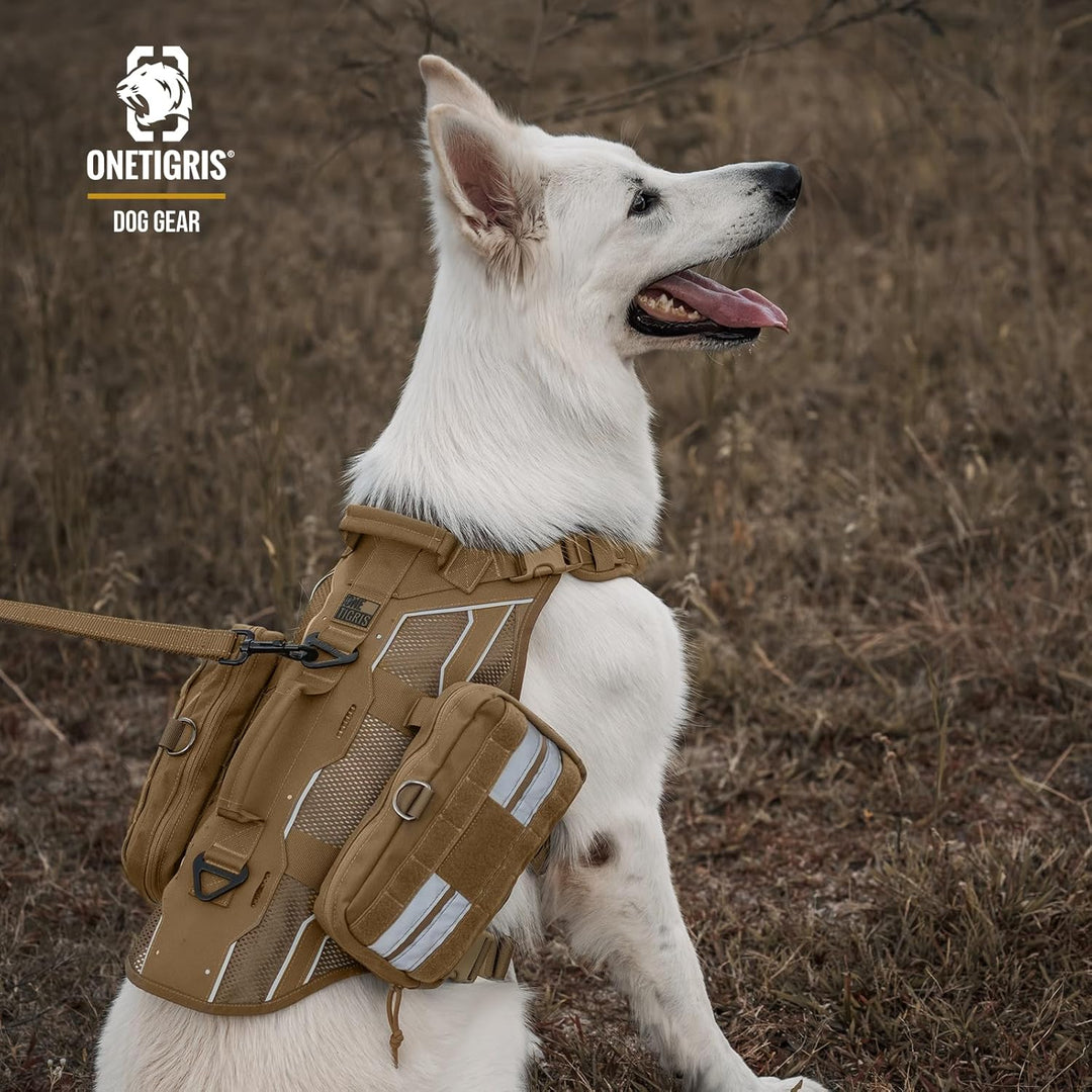 OneTigris Futterbeutel für Hunde (23,5x13x5cm) 2 Stück, MOLLE System für taktisches Hundegeschirr Tr