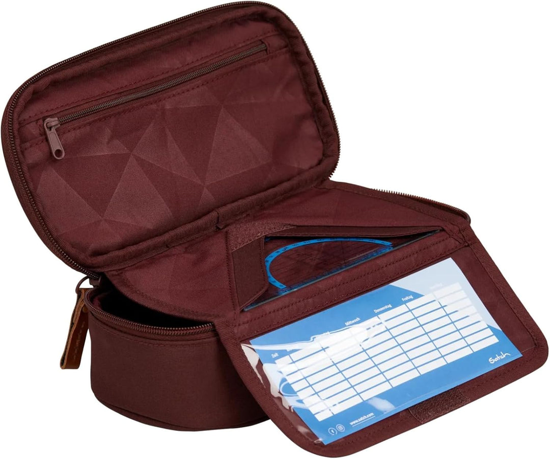 Satch Schlamperbox extra gross inkl. Trennfach Reissverschlussfach Stiftehalter Geodreieck Sichtfens