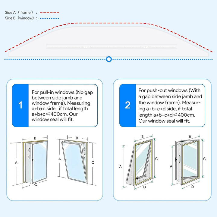 400cm Klimaanlage Fensterabdichtung,Fensterabdichtung für Mobile Klimageräte Klimaanlagen,Fensterabd