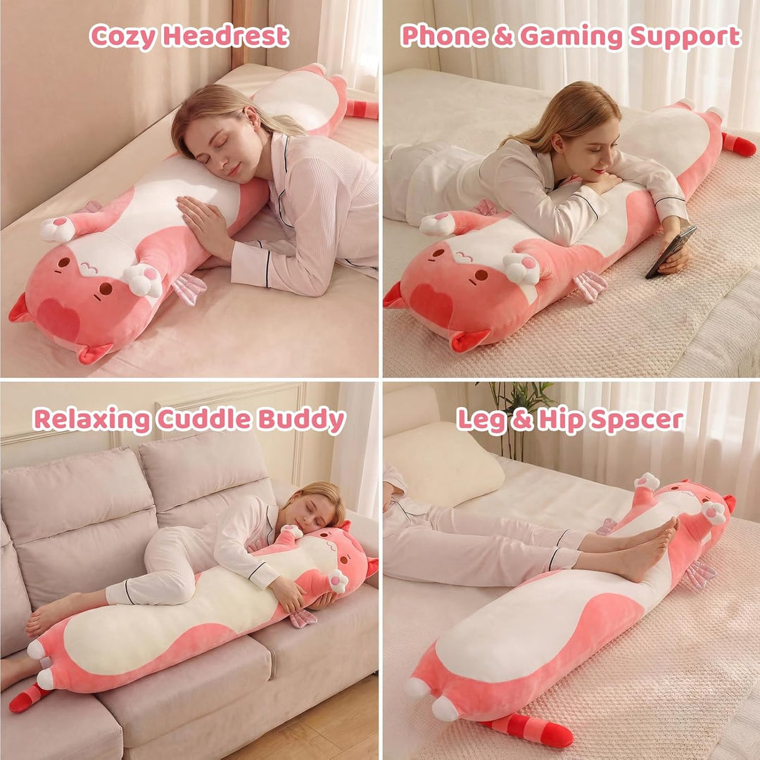 Mewaii 110CM Kuscheltier Kawaii Katzen Plüschkissen Stofftiere Lang Kätzchen Plüschtier Ausgestopfte