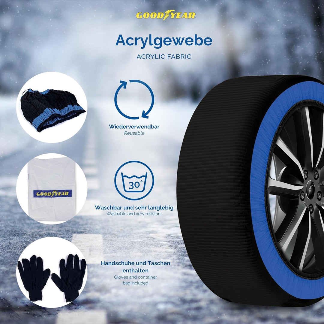 Goodyear Star Gripper Schneeketten zugelassen Italien EN 16662-1:2020 Zwei Schneeketten aus Stoff fü