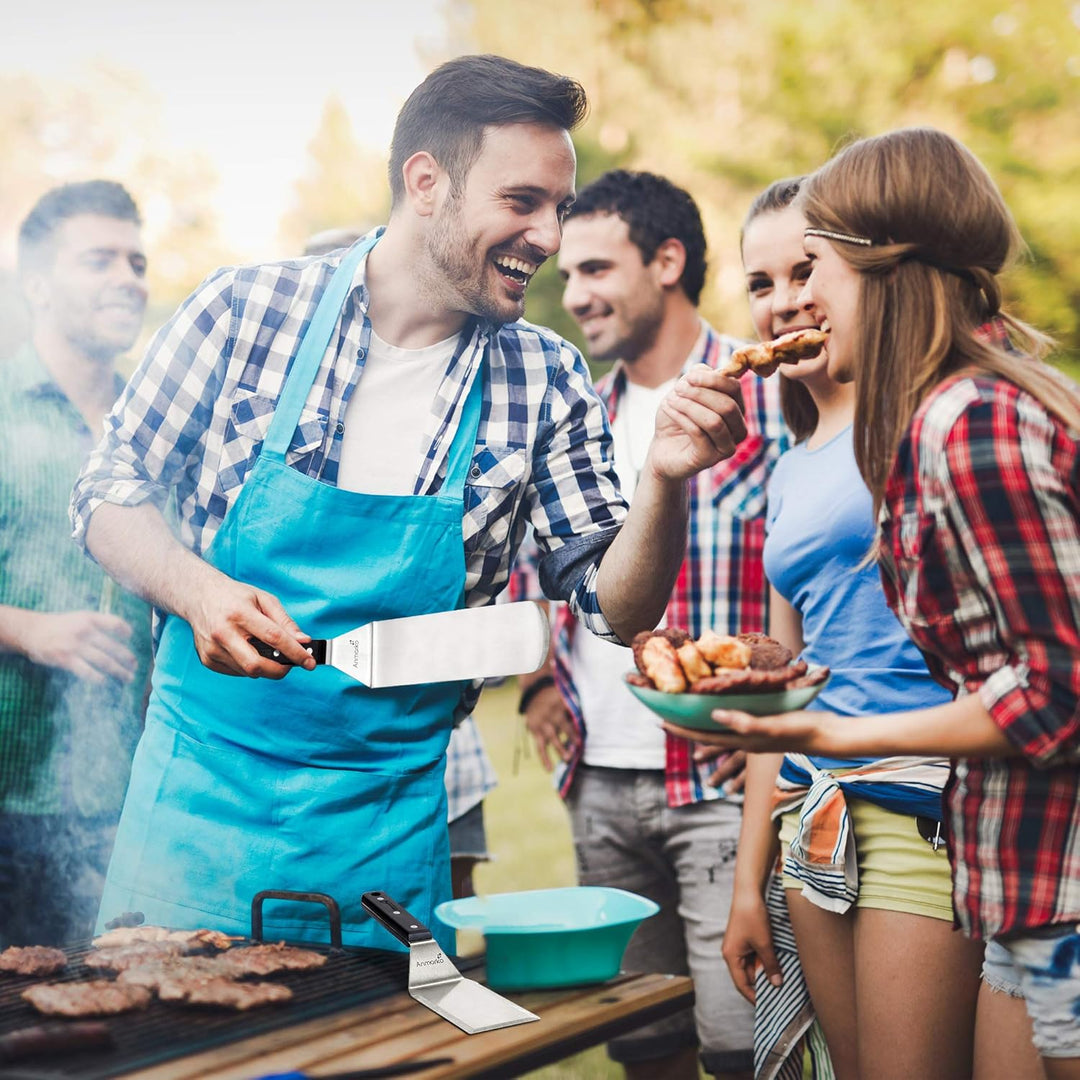 Exklusives Grillwender Set aus hochwertigem Edelstahl - BBQ Grillset in erstklassiger Qualität für H