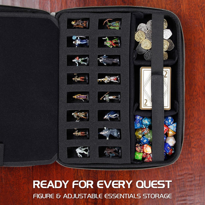 RPG-Organizer-Tasche – DND-Ordner mit integriertem Zeichenblatthalter und löschbarem Anreissfeld, Wü