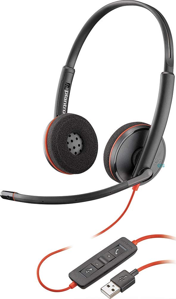 Plantronics 209745-101 Blackwire UC-Kopfhörer C3220, unisex Schwarz Stereo-USB, Stereo-USB