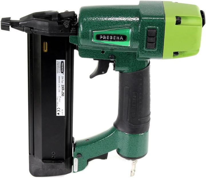 Prebena 2XR-J50 Druckluftnagler im Transportkoffer + Prebena Stauchkopfnägel Brads 40 mm 5000 Stück