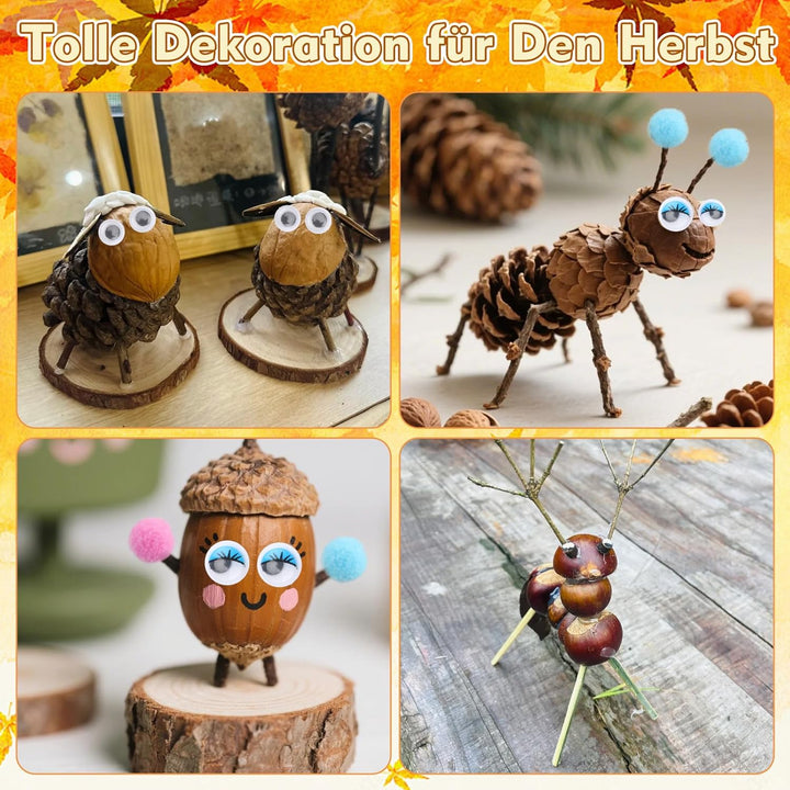 InemzTal Kastanienbohrer Kinder Set mit Kastanienhalter und DIY Bastel Zubehör,Kastanienset zum Bast