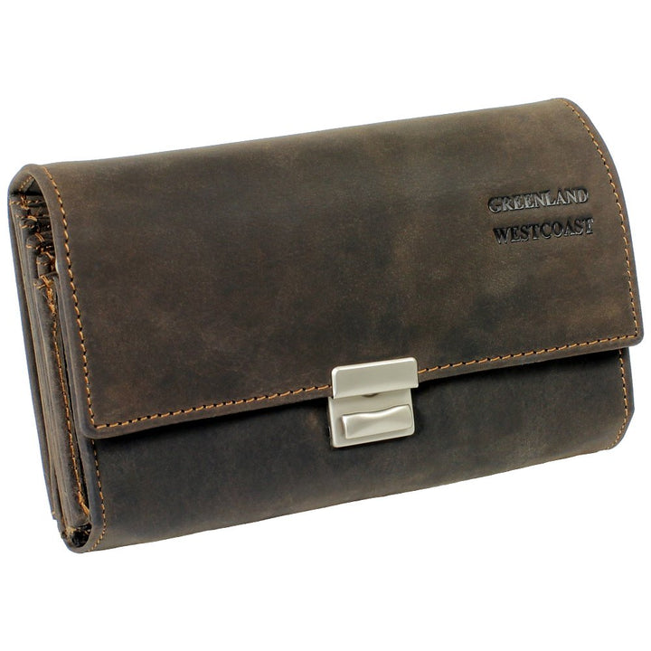 Ledershop24 Greenland Westcoast Kellnerbörse 7-teilig braun Leder Kellnergeldbörse, Taxibörse, Servi