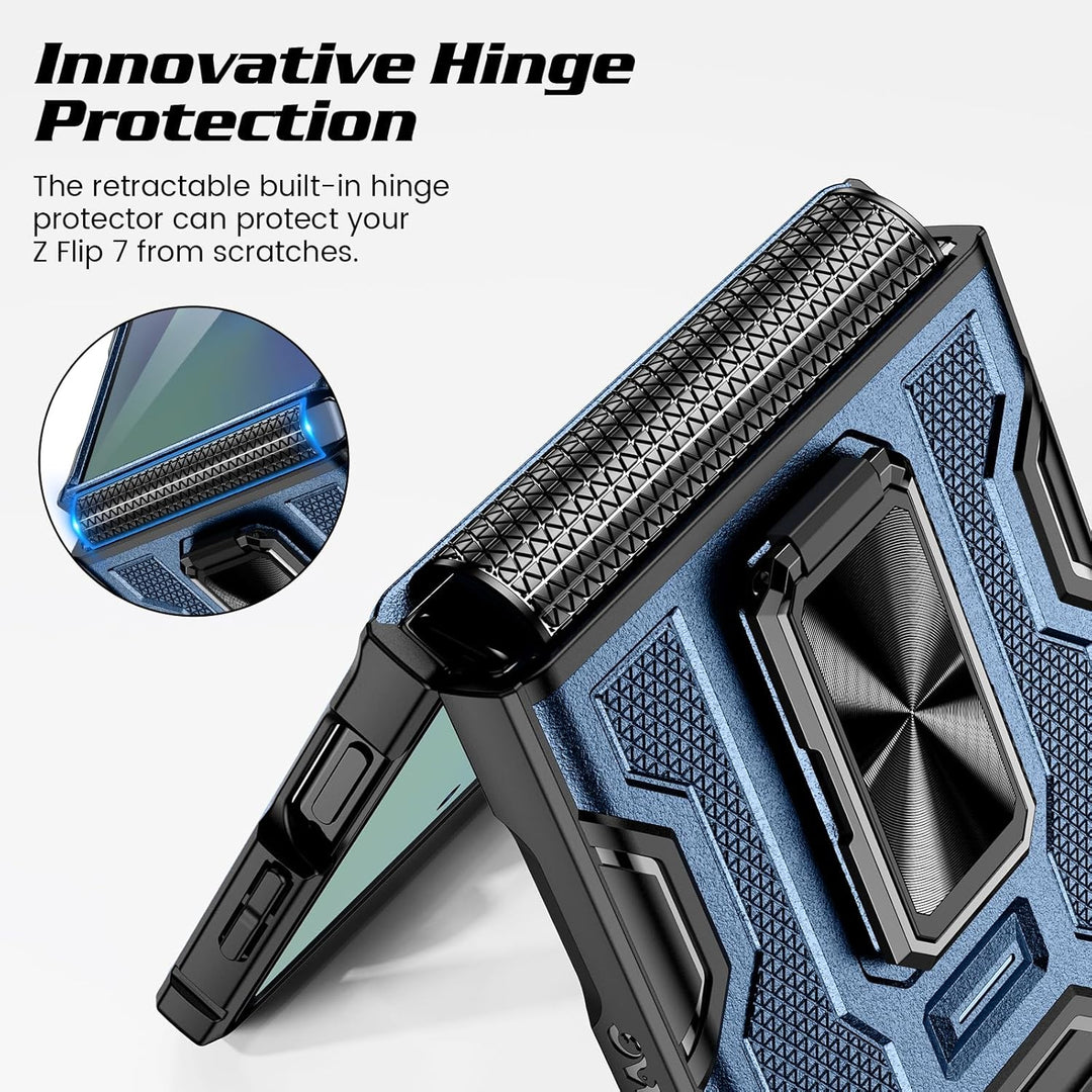 Doeshine für Samsung Galaxy Z Flip 7 Hülle [Not für Flip 7FE] mit Rotate Ständer & Kameraschutz, Gan