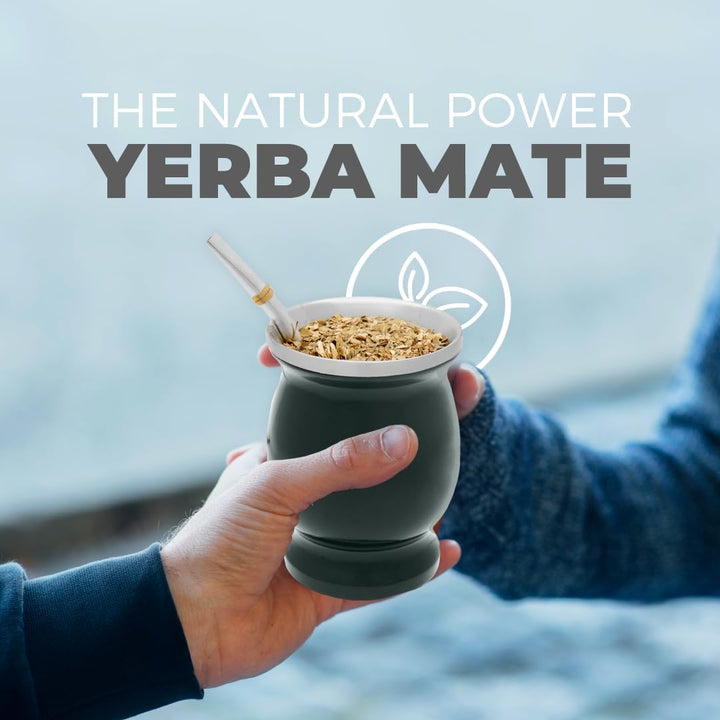 balibetov Yerba Mate Tee Set (Mate Becher) aus Rostfreiem Edelstahl mit Bombilla (Strohhalm) für Mat