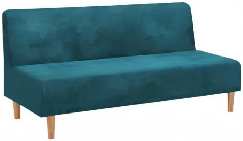 Mingfuxin Armlose Schlafsofabezüge, Stretch-Samt Futon Couchbezug Dicke weiche gemütliche Sofa Schon