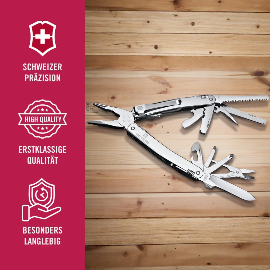 Victorinox Schweizer Taschenmesser Swiss Tool Spirit MX Clip, 24 Funktionen, Multitool Inkl. Zange,