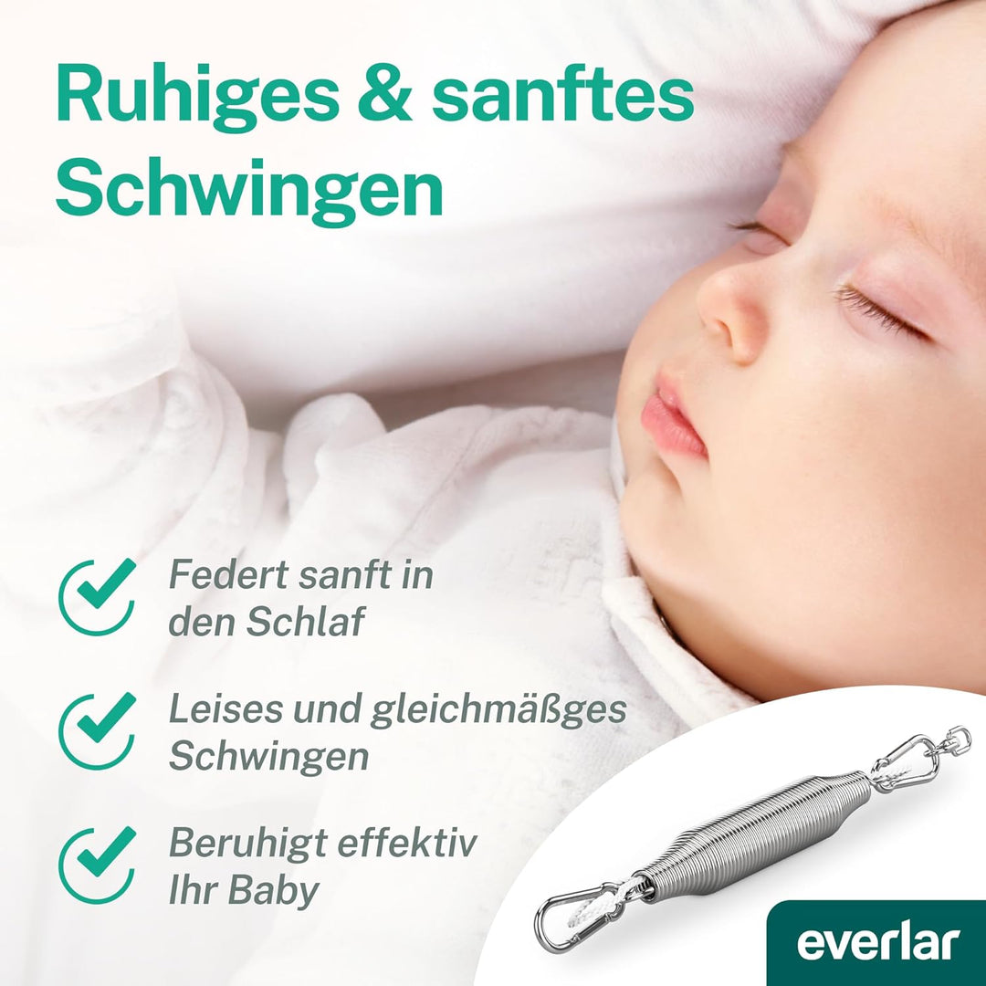 everlar® Feder für Babywiege I Perfekte Einschlafhilfe Made in EU I Für raschen & ruhigen Schlaf I F