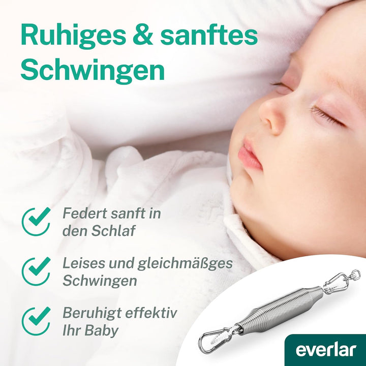 everlar® Feder für Babywiege I Perfekte Einschlafhilfe Made in EU I Für raschen & ruhigen Schlaf I F