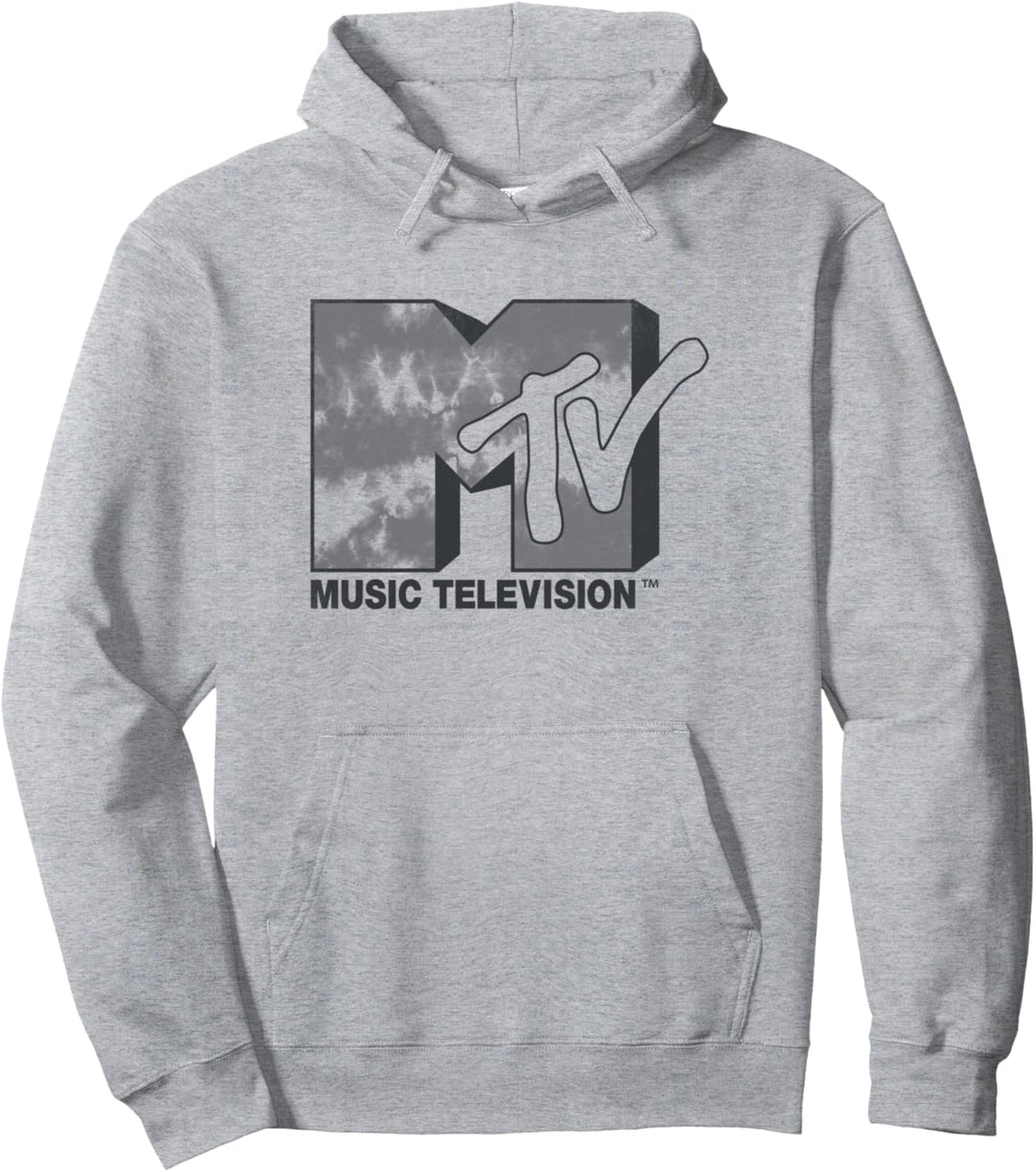 MTV Gray Tie Dye Wash Logo Pullover Hoodie