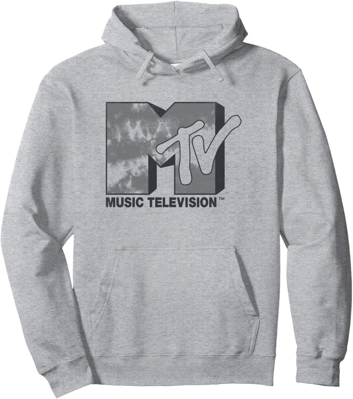 MTV Gray Tie Dye Wash Logo Pullover Hoodie