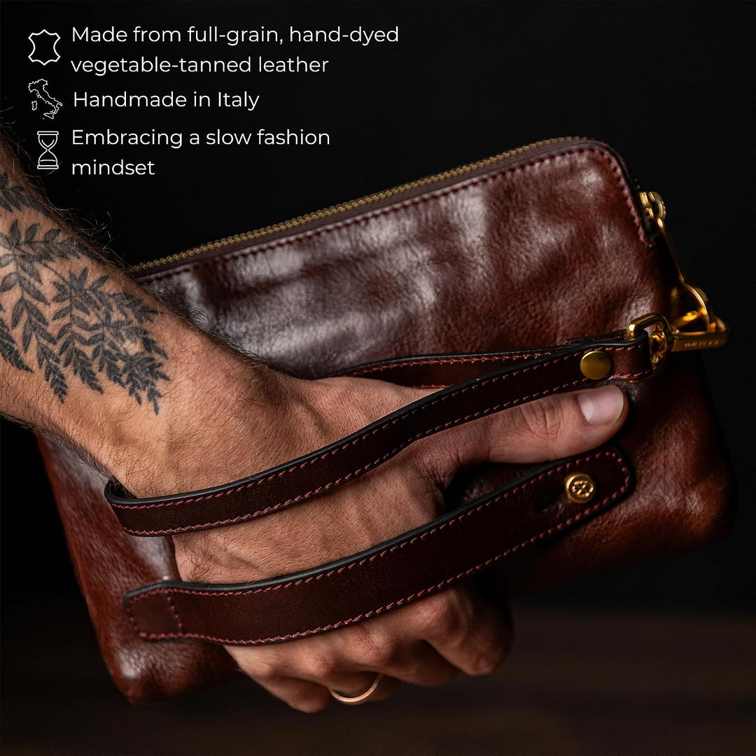 Time Resistance Leder Clutch für Herren – Organizer Tasche für Herren – Handgelenktasche – Aktentasc