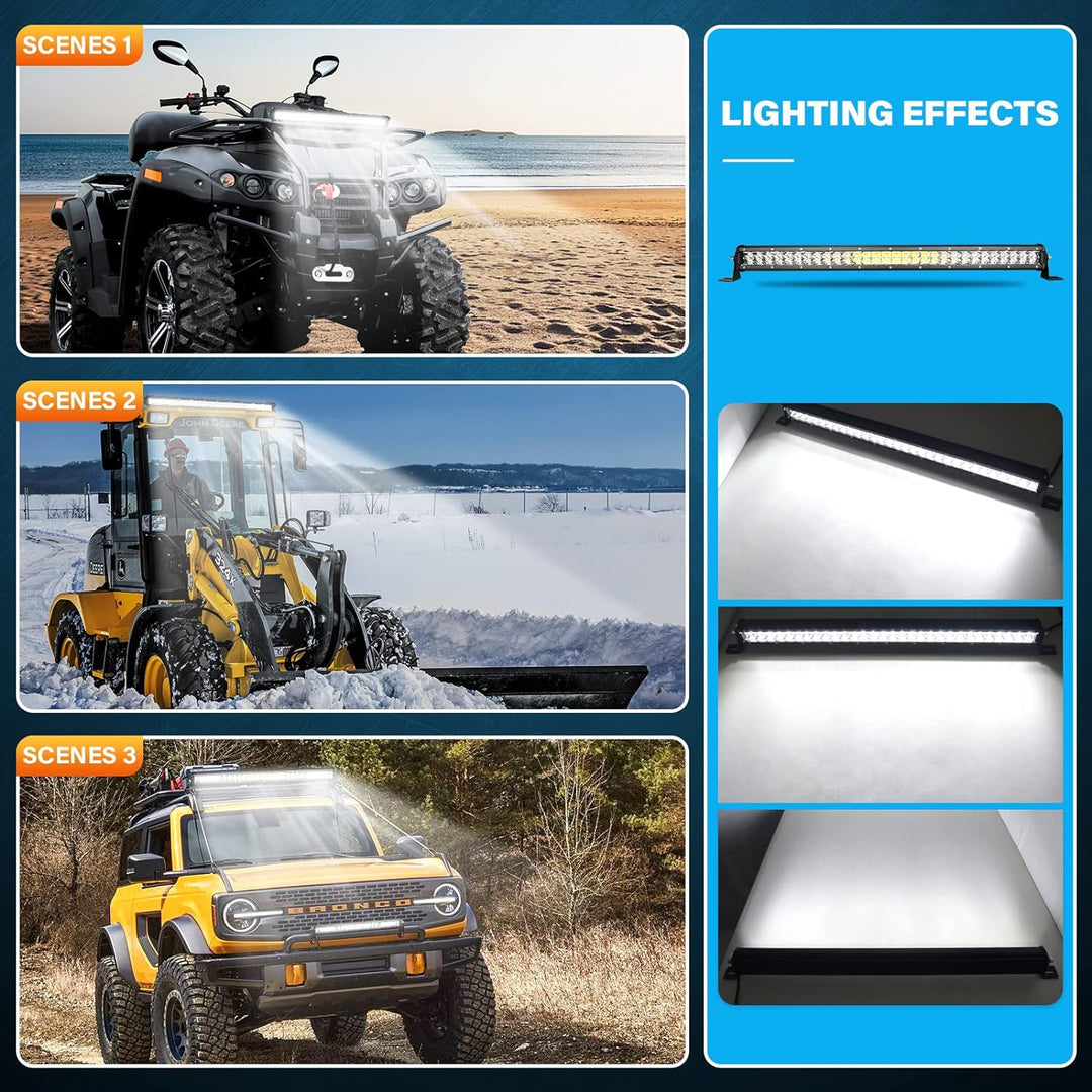 PICAA 24 Zoll 180W LED Lightbar 12V 24V, 6000K Weiss LED Lichtbalken Arbeitsscheinwerfer Bar Wasserd