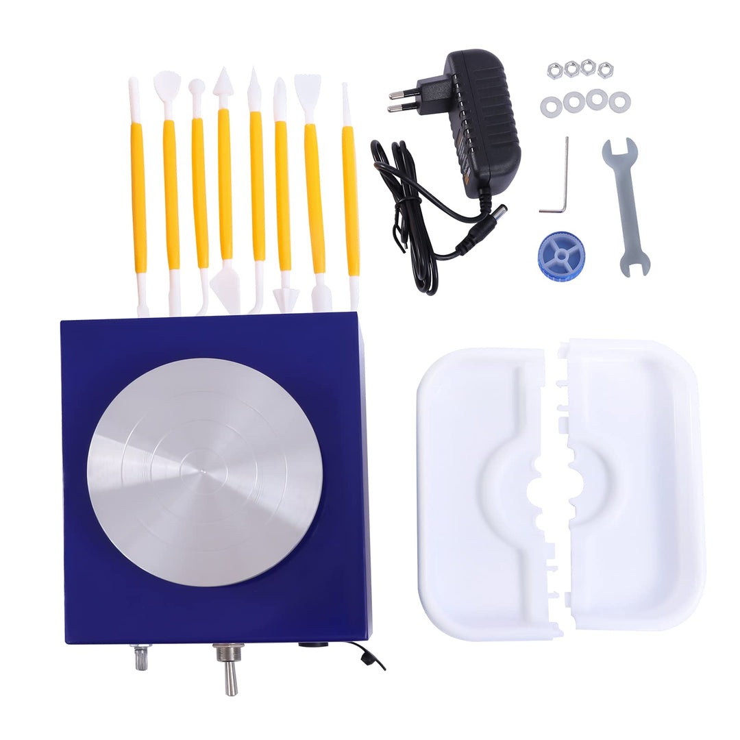 Mini Elektrisch Töpferscheibe Elektrisch Töpfermaschine mit Tonwerkzeuge 24W 2000U/min Töpfer-Heimwe