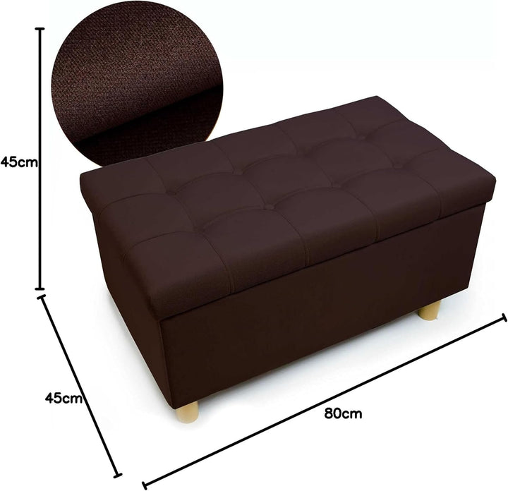 Comfort-Pur Leon Sitzbank Sitzpuff Pouf Sitztruhe mit Stauraum Aufbewahrungsbox (Brown) Braun, Braun