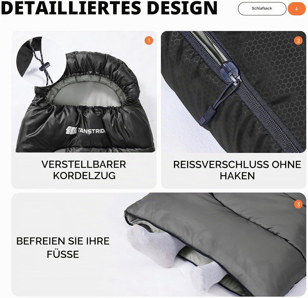 Schlafsack - 1,35 kg 3 Jahreszeiten-Deckenschlafsack, 2-in-1 Schlafsack Erwachsene, 10 °C bis 26 °C