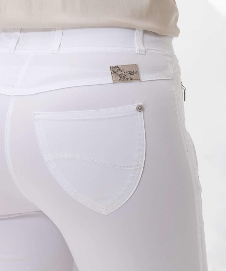 Damen Style Lavina Verkürzt Rundum Schlupf Light Summer Cotton Hose 32W / 32L Weiss, 32W / 32L Wei&amp;