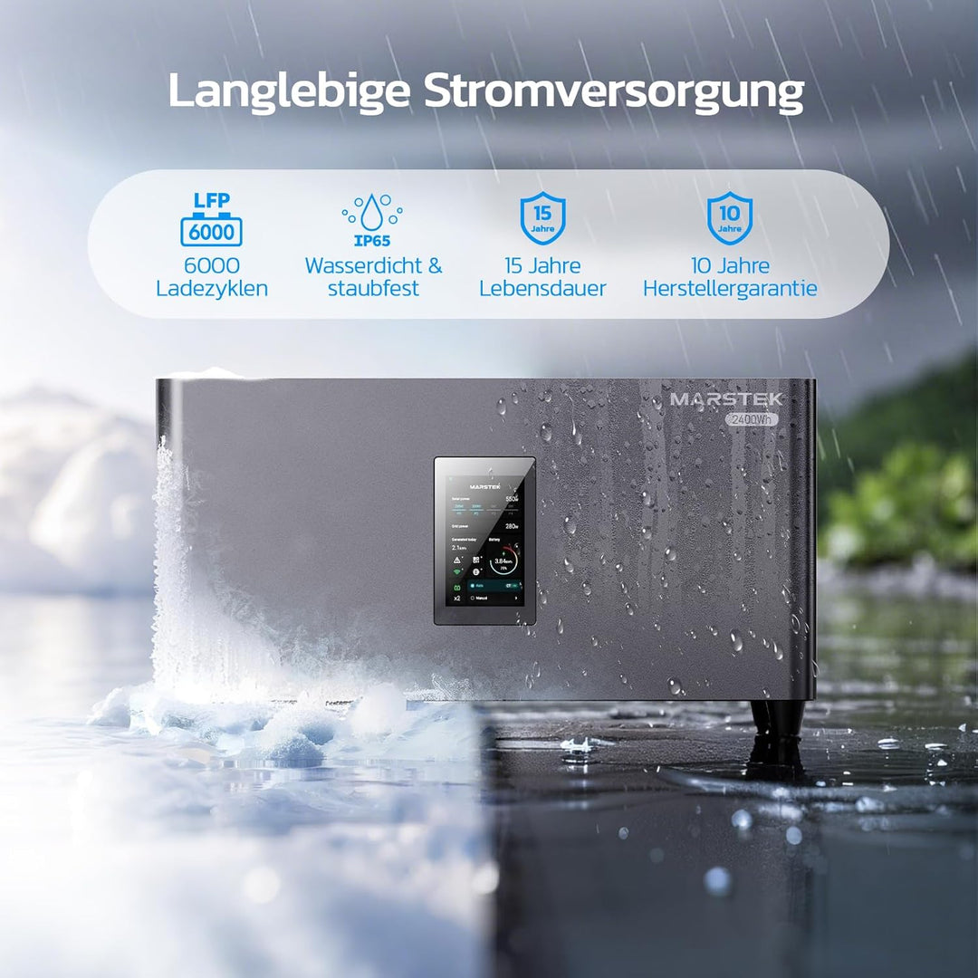 MARSTEK All-in-One Balkonkraftwerk mit Speicher,4 MPPT 2400W Solareingang, 0.64kWh Akkukapazität, 60