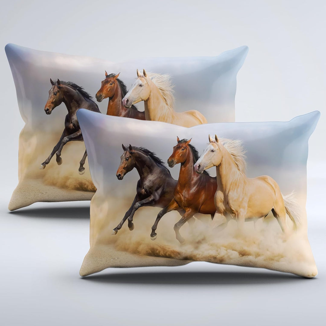 pferde bettwäsche 220x240, 3D Pferde Bettwäsche-Sets mit Reissverschluss, Super Weiche Angenehme Mik