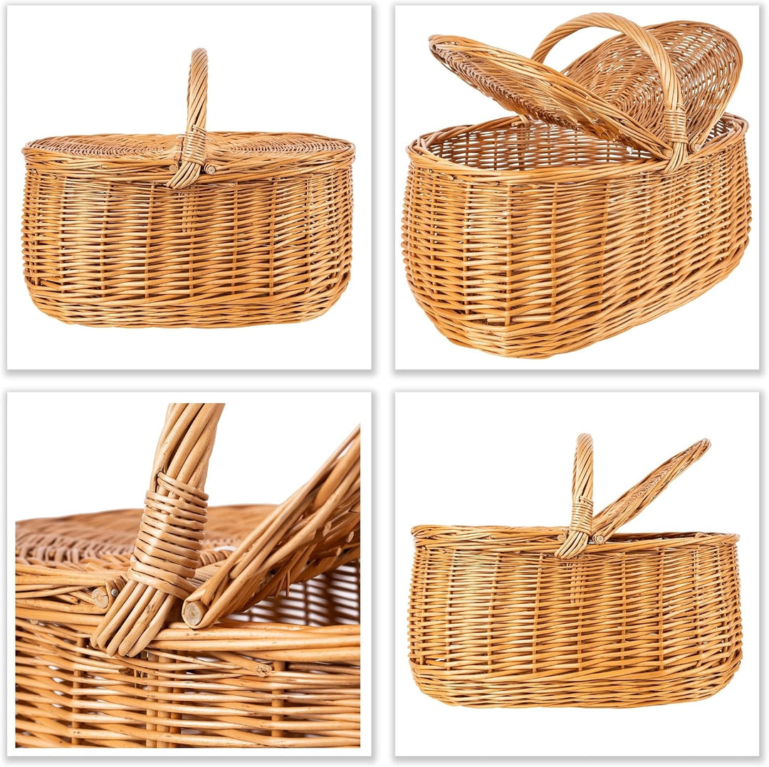 Creative Home Grosse Picknickkorb Weidenkorb mit Henkel Einkaufskorb | 45 x 30 x 38 cm (+/- 2 cm) |