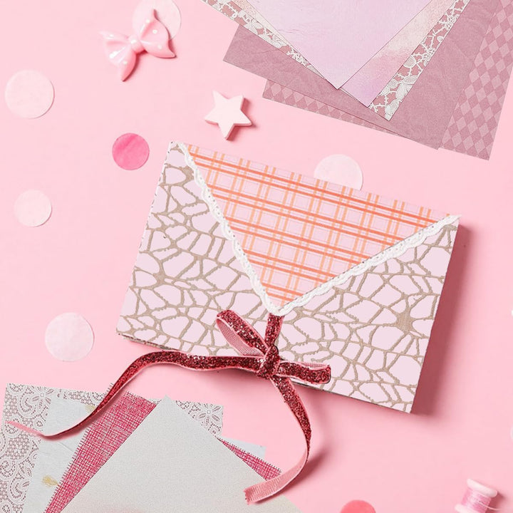 105 Blatt Scrapbook Papier Dekoratives Strukturpapier FineGood Mesh Stoff Sortiertes Set Bastelpapie