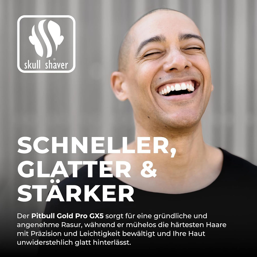 Skull Shaver Pitbull Gold Pro GX5 - Kopf- und Gesichtsrasierer - Kabellos, Nass- & Trockenrasur, Was