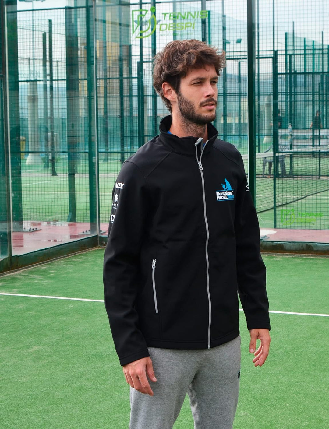 Barcelona Padel Tour - Wasserdichte Herren Softshell Jacke mit Reissverschluss und Padel - Sportbekl