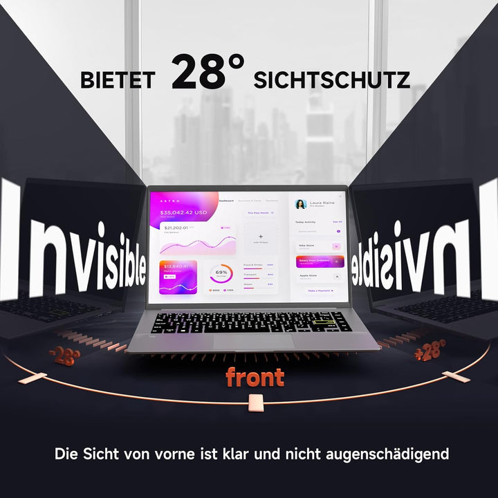 Mamol Sichtschutz 17 Zoll Blickschutzfilter für 16:10 Laptop, Blickschutzfolie Laptop Screen Filter