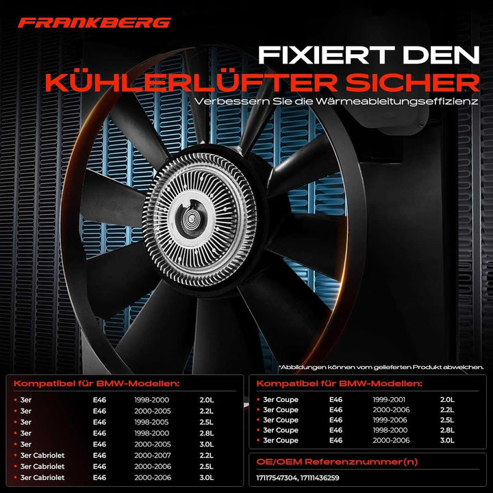 Frankberg Kühlerzarge Lüfterzarge Kühlerrahmen für 3er E46 320 323 325 328 330 1998-2007 17111436259