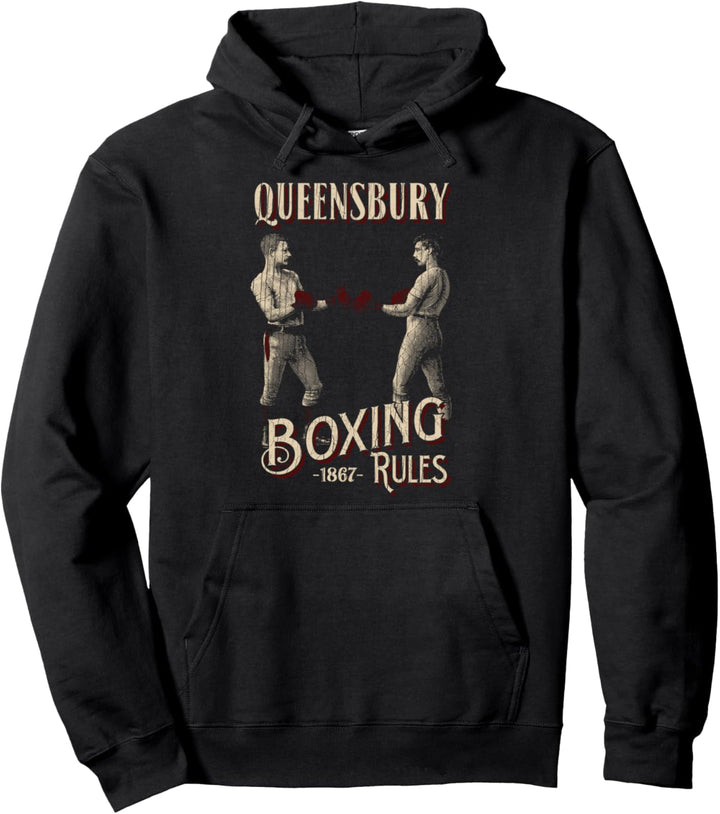 Queensbury Boxing Rules: Retro Vintage Boxing Pullover Hoodie