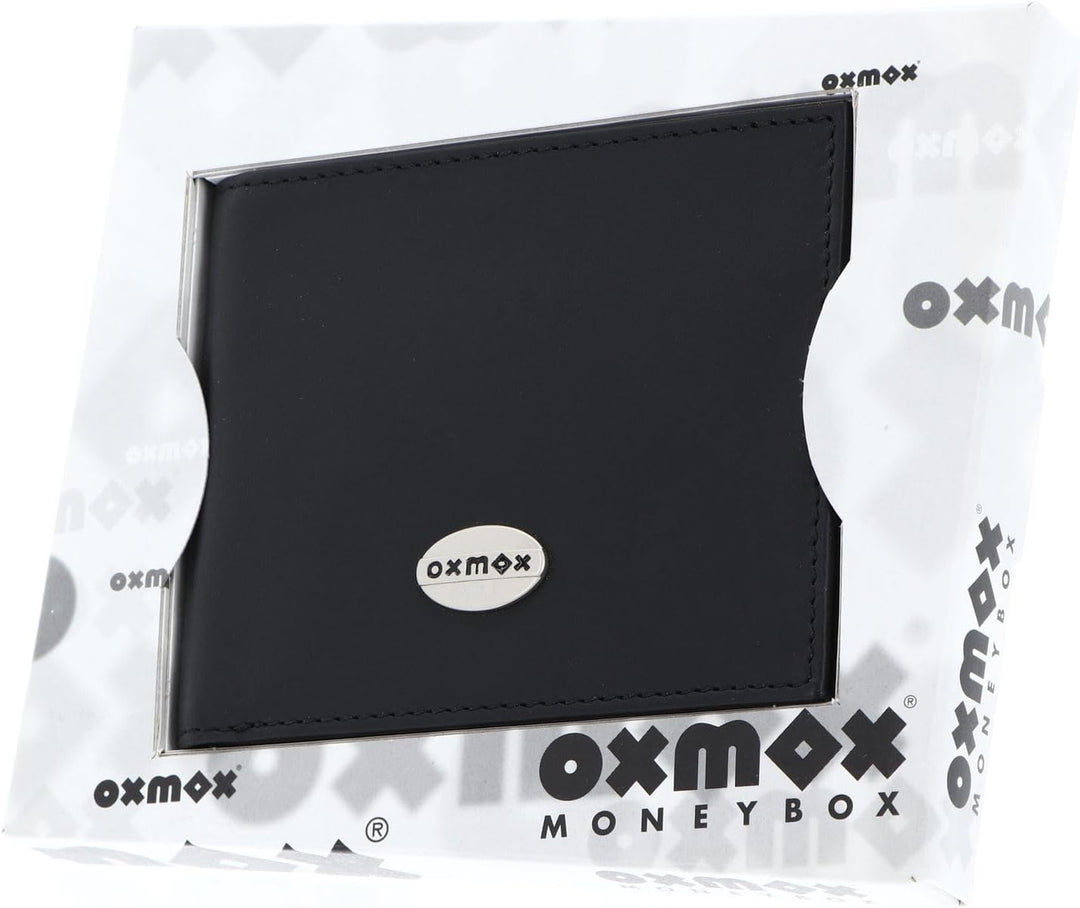 Oxmox Leather Querscheinbörse 12 cm black Schwarz, Schwarz