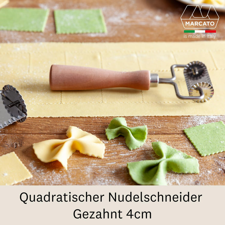 Marcato Quadratischer Ausstecher, gezahnt, Kuchenwerkzeug, Stahl, 4 cm, präziser Schnitt, robust und