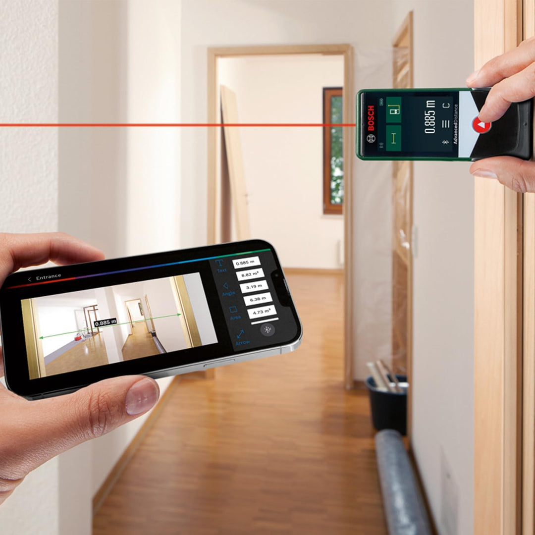 Bosch Laserentfernungsmesser AdvancedDistance 50 C (Distanz bis 50m präzise messen, Touch-Display, M