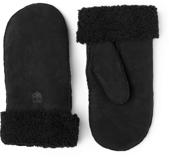 Hestra Lederhandschuhe für Damen: Lammfell Dünner Winterhandschuh mit Fellmanschette 8 Schwarz, 8 Sc