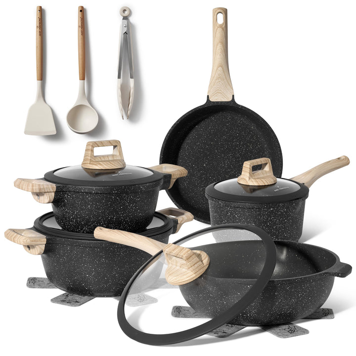 JUST PERFECTO Induktions Töpfe Set - Pfannenset mit deckel - Induktions Töpfe Set - töpfe & pfannen