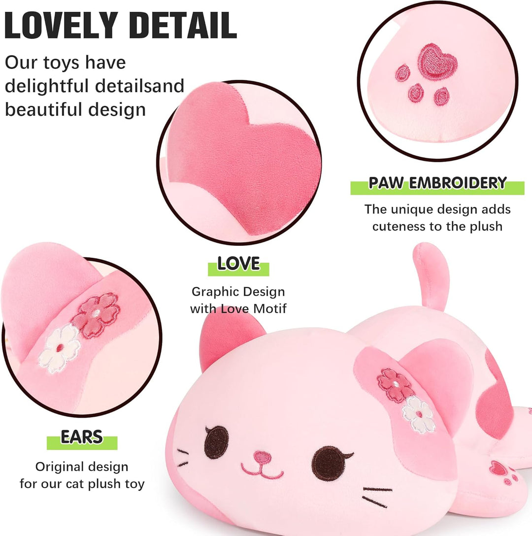 shownicer Plüschtier Katze Kuscheltier Stofftier Kawaii Katze Plüsch Kissen Spielzeug Kätzchen Plüsc