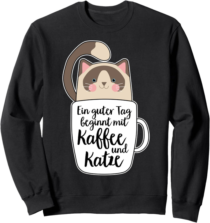 Kaffeekatze Ragdoll Katze Kaffeetasse Lustiges Katzenmama Sweatshirt