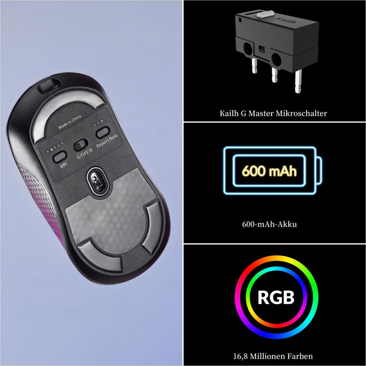 Keychron M3 Kabellose Gaming Maus | Tri-Mode 2,4G/Bluetooth 5.1/USB-C | PAW3395-Sensor mit 26.000 DP