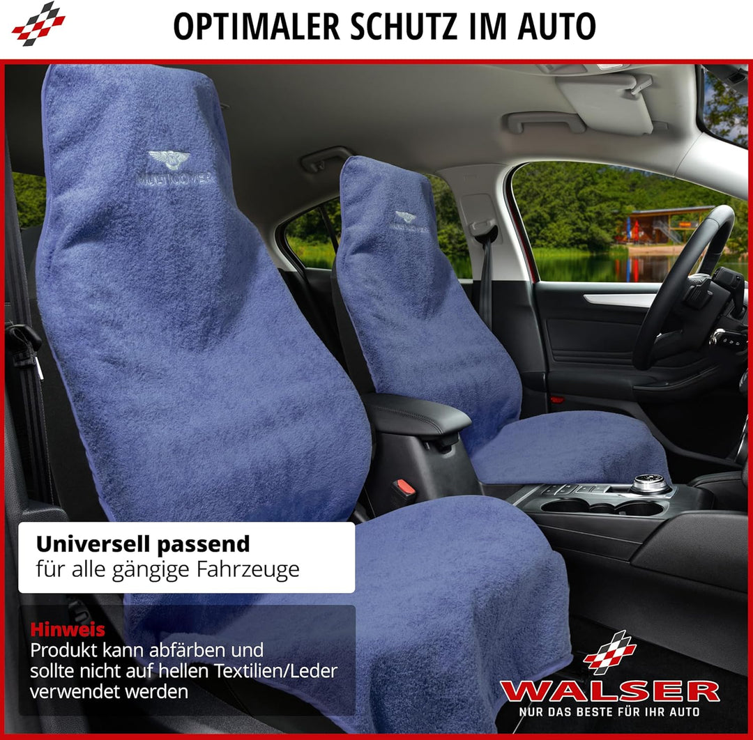 Walser Sitzaufleger Multicover, universal Auto-Sitzauflage, waschbarer Autositz-Überwurf Marineblau,