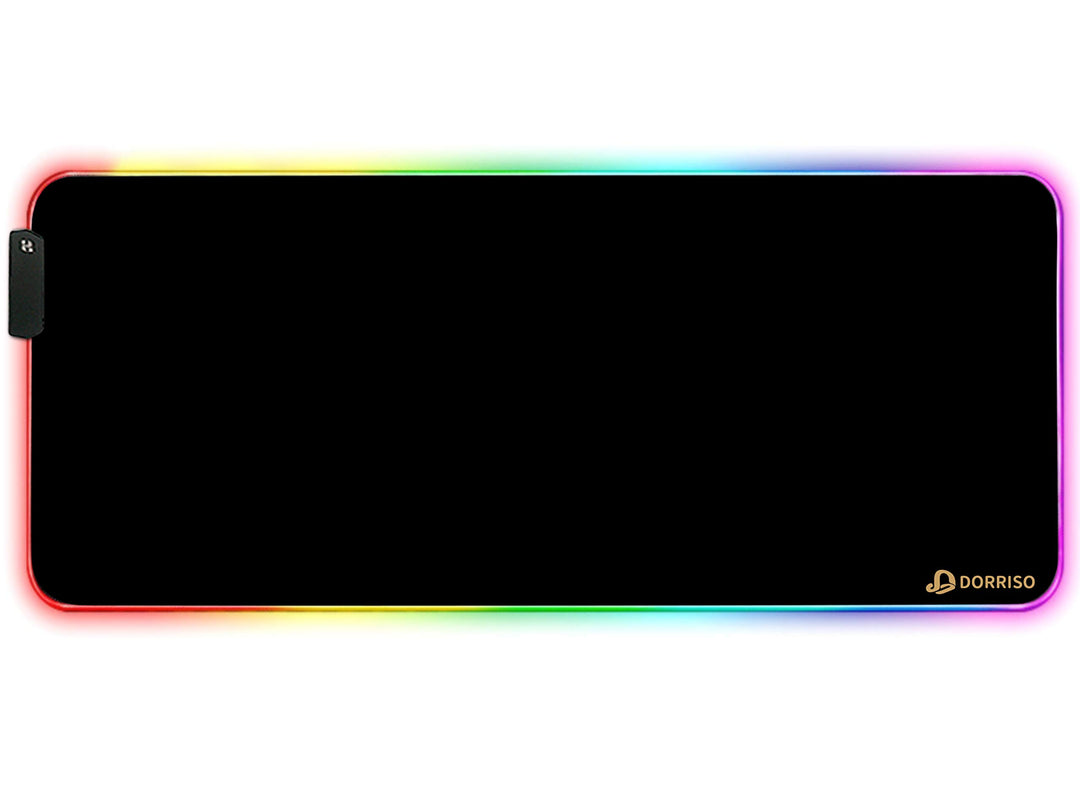 DORRISO RGB Gaming Mauspad 900x400x4 mm XXL Grosse Mousepad Fransenfreie Ränder Wasserdicht Tischunt