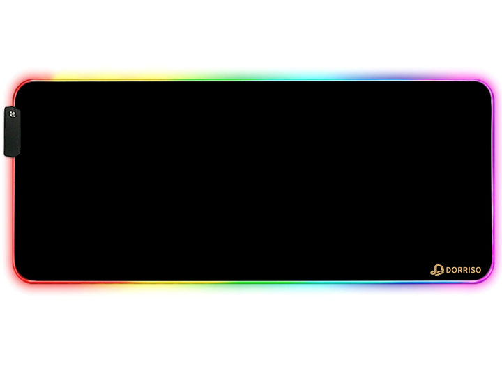 DORRISO RGB Gaming Mauspad 900x400x4 mm XXL Grosse Mousepad Fransenfreie Ränder Wasserdicht Tischunt
