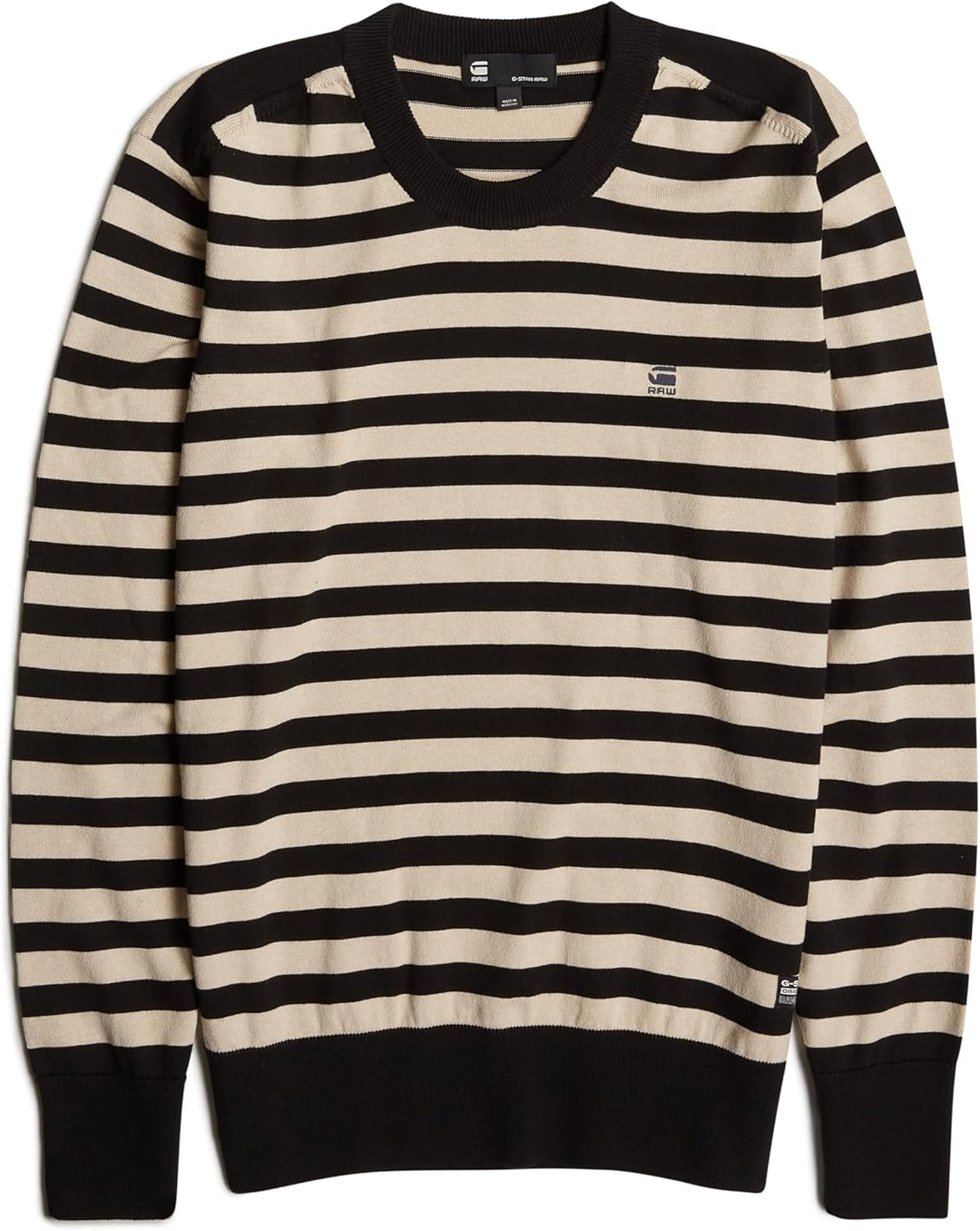 G-Star RAW Herren Stripe Knitted Pullover Knits L Mehrfarben (Dk Black/Whitebait Stripe D25155-d840-